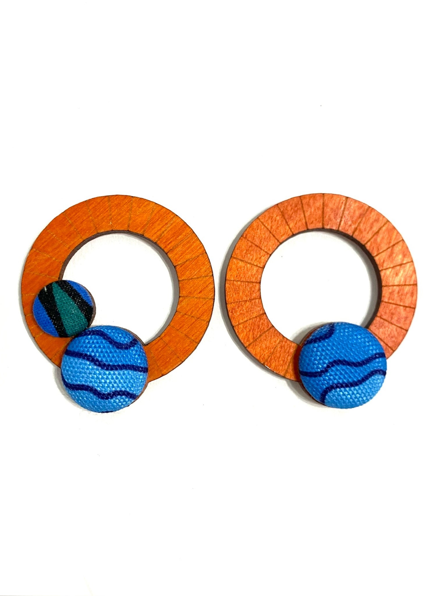 Ciclos Small Hoops- Orange - Deep Blue Sea