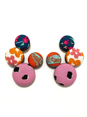 BOTÓN DE AZÚCAR - Boomerang Earrings- Large- Oranges and Pinks