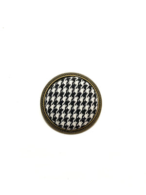 BOTÓN DE AZÚCAR - Big Pin- B&W Houndstooth