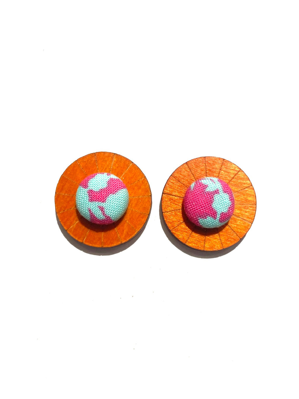 BOTÓN DE AZÚCAR - Ciclo Studs- Orange - Pink Aqua