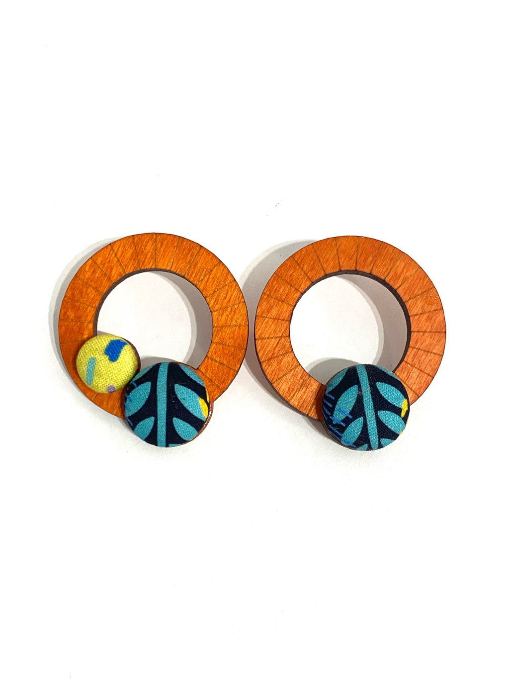 Ciclos Small Hoops- Orange- Teal Fern