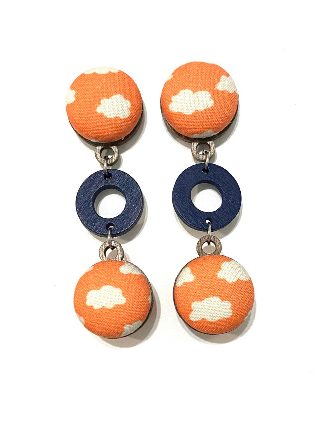 BOTÓN DE AZÚCAR - Ventana Earrings- Largr- Clouds