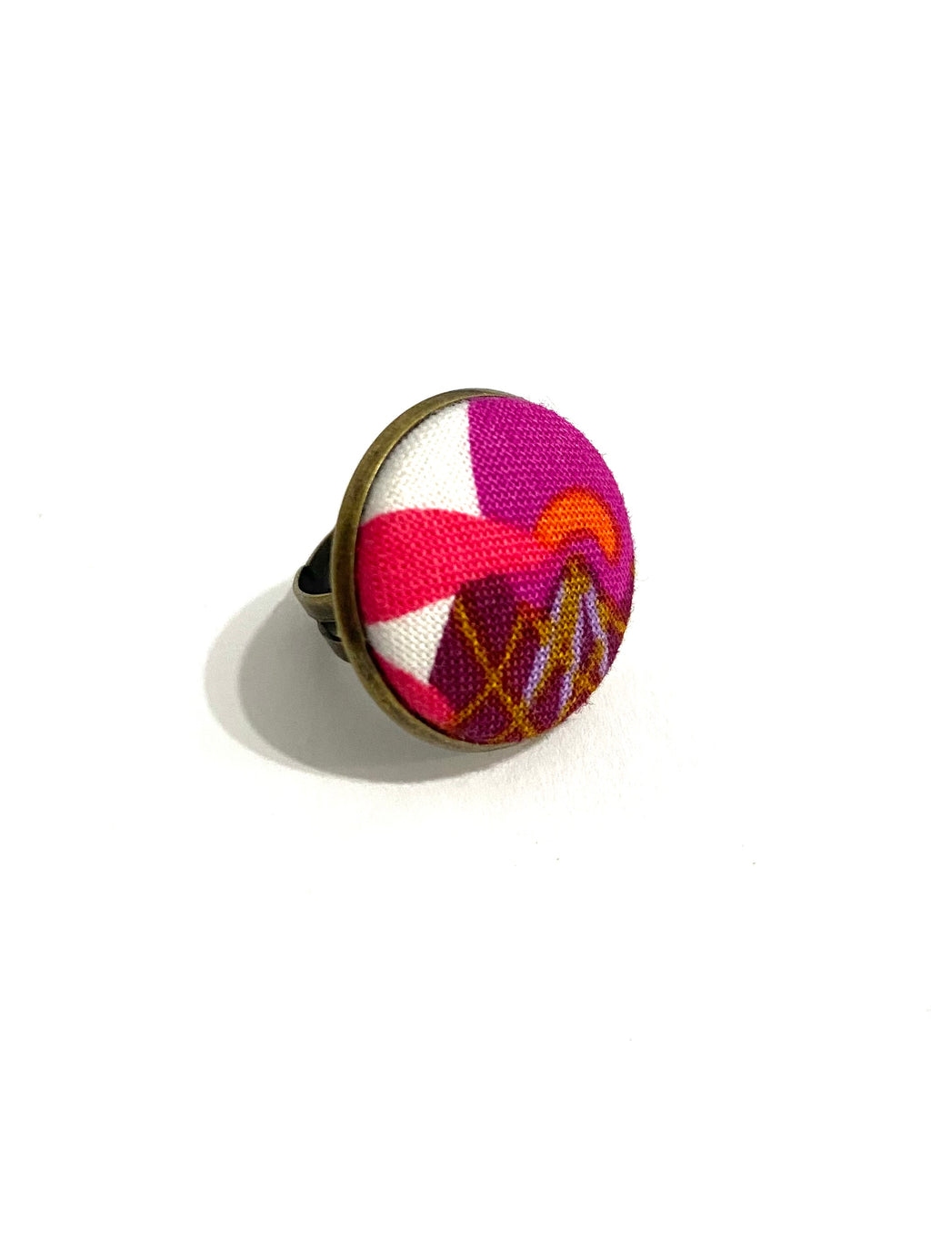 Brass Tone Ring- Plums