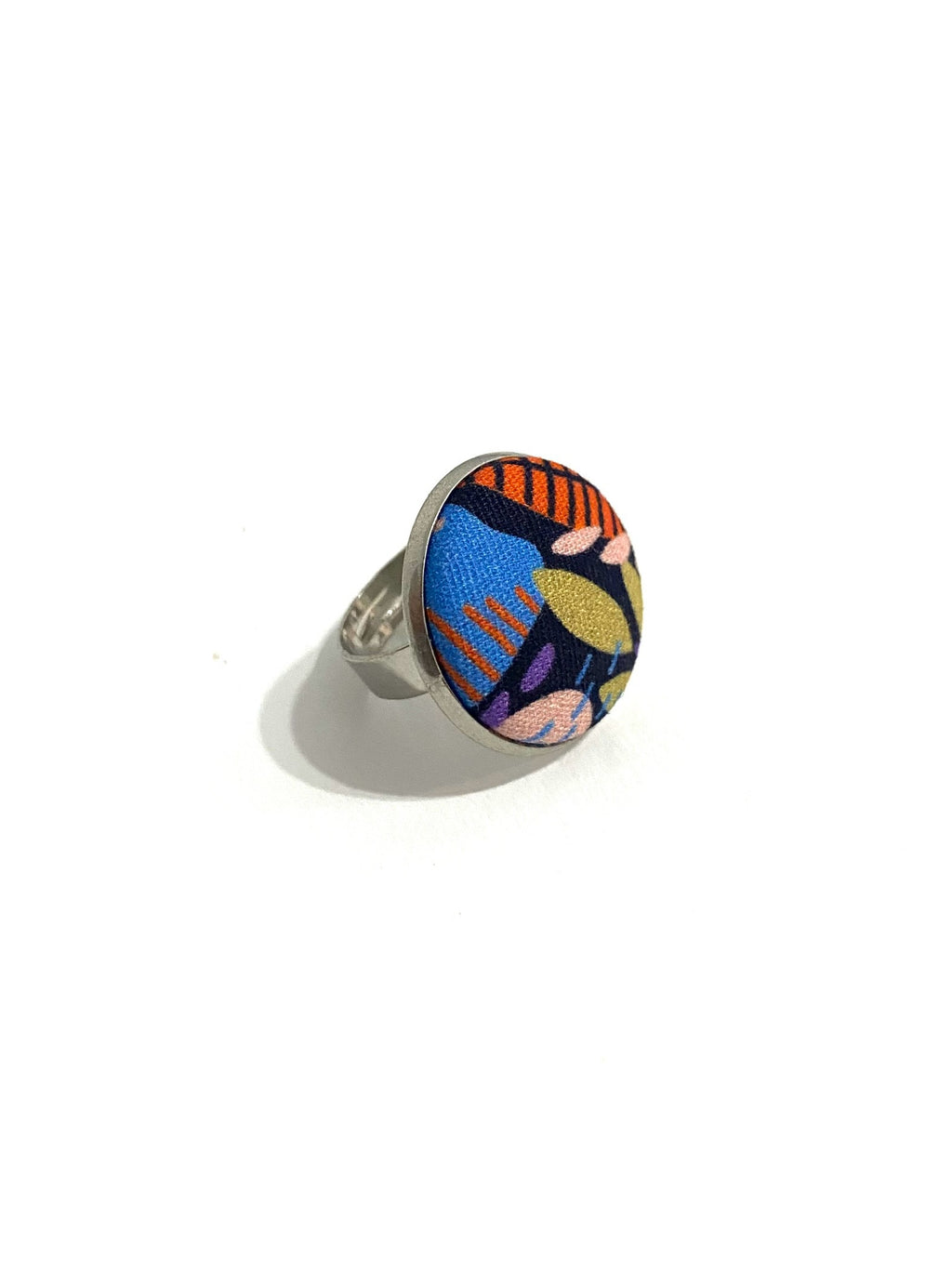 Silver Tone Ring- Mosaic Garden