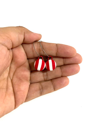 Small Everyday Hoops- Candy Cane