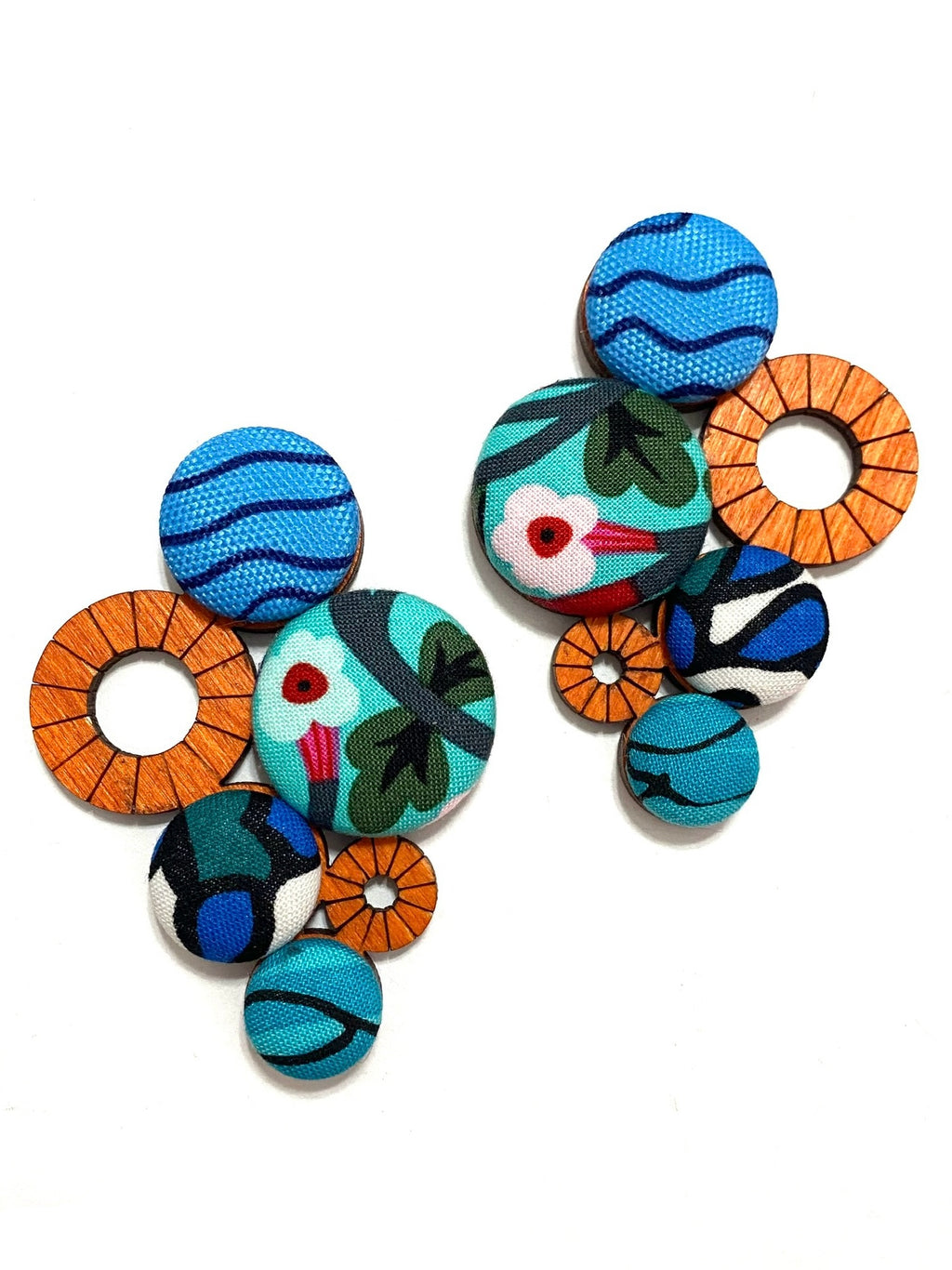 Vine Earrings- Orange- Blue Atmosphere