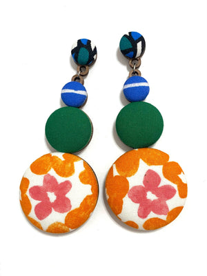 BOTÓN DE AZÚCAR - Long Earrings- Tropical Day