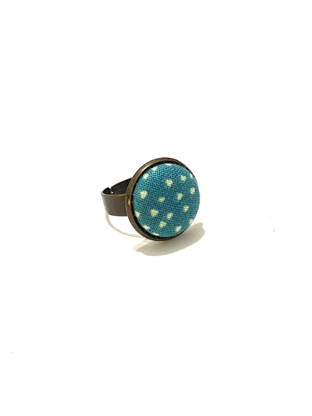 Brass Tone Ring- Teal