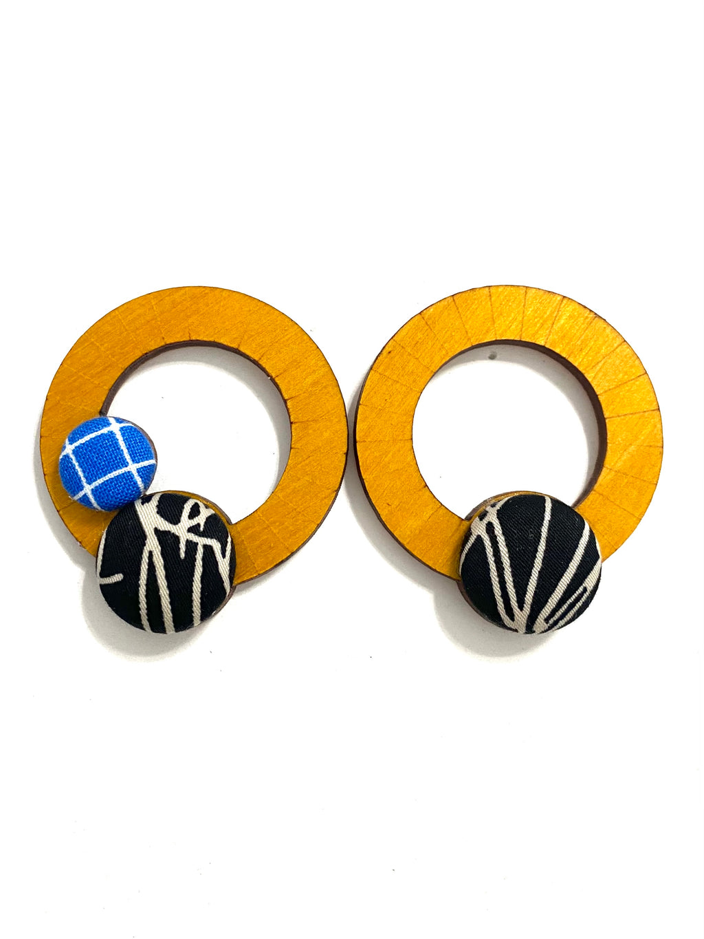 Ciclos Small Hoops- Yellow - Black and Blue