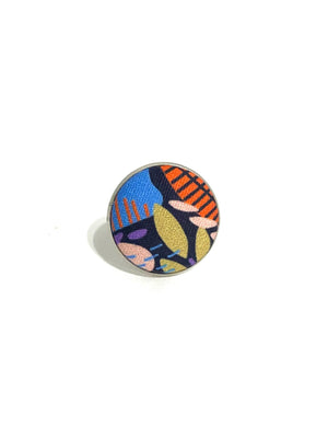 Silver Tone Ring- Mosaic Garden