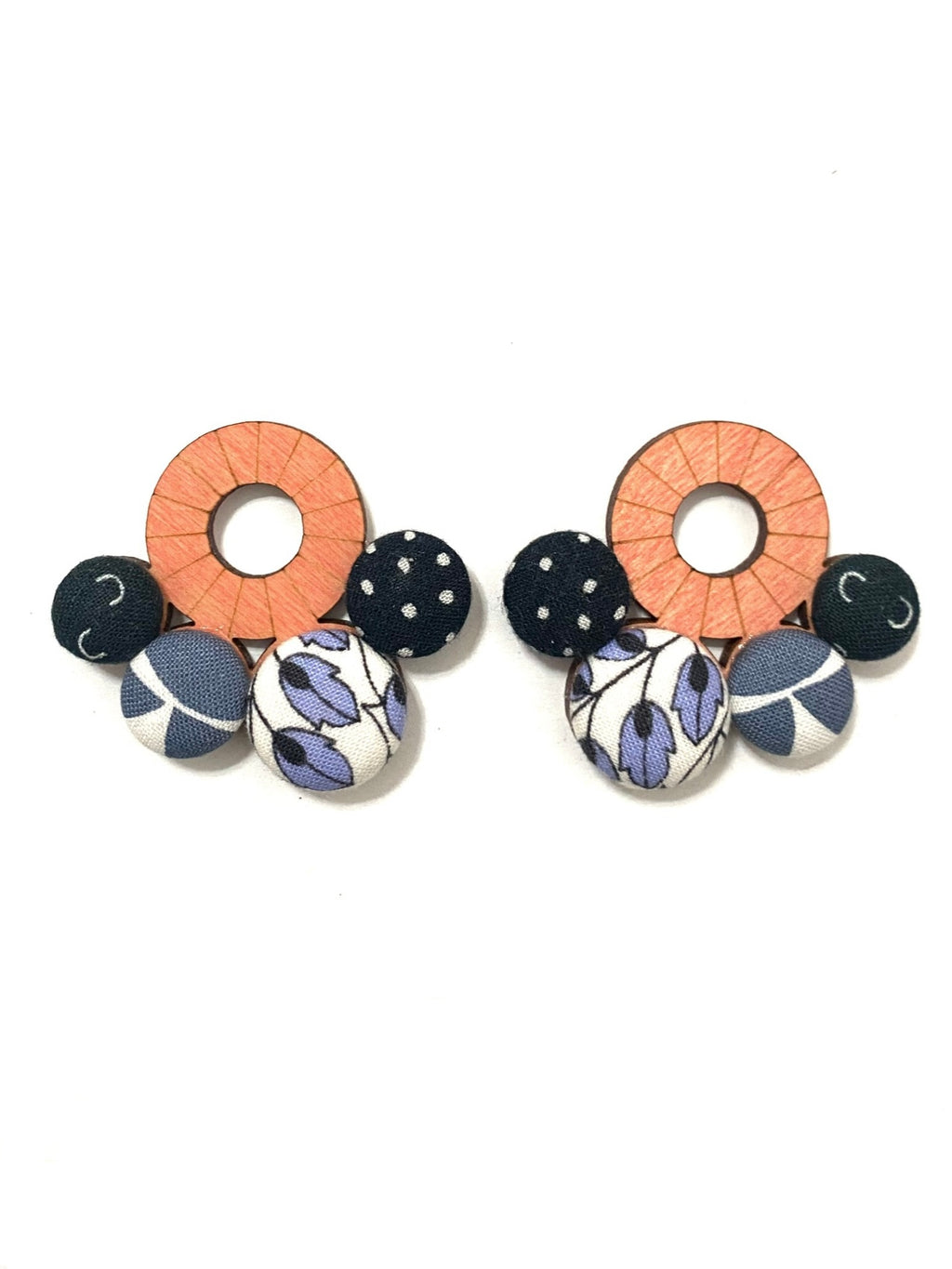Nube Earrings- Blush - Blues and Grays