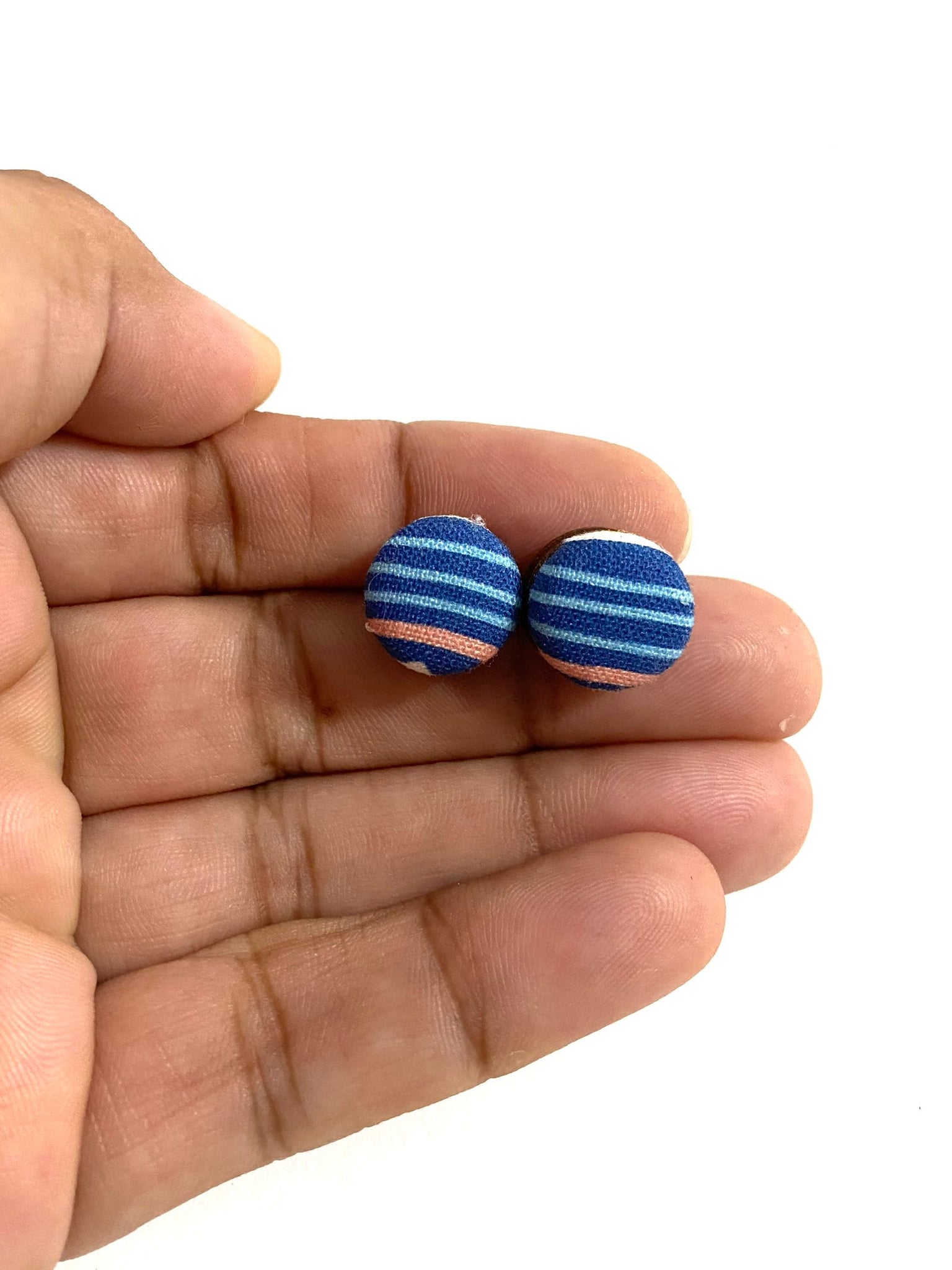 Small Studs - Blue Stripes