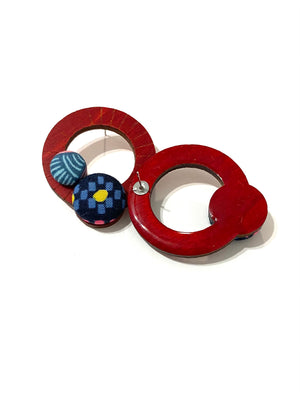 Ciclos Small Hoops- Red- Blue Marks