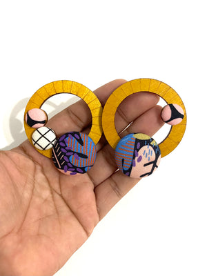 BOTÓN DE AZÚCAR - Ciclos Large Hoops- Yellow- Pinks and Purples