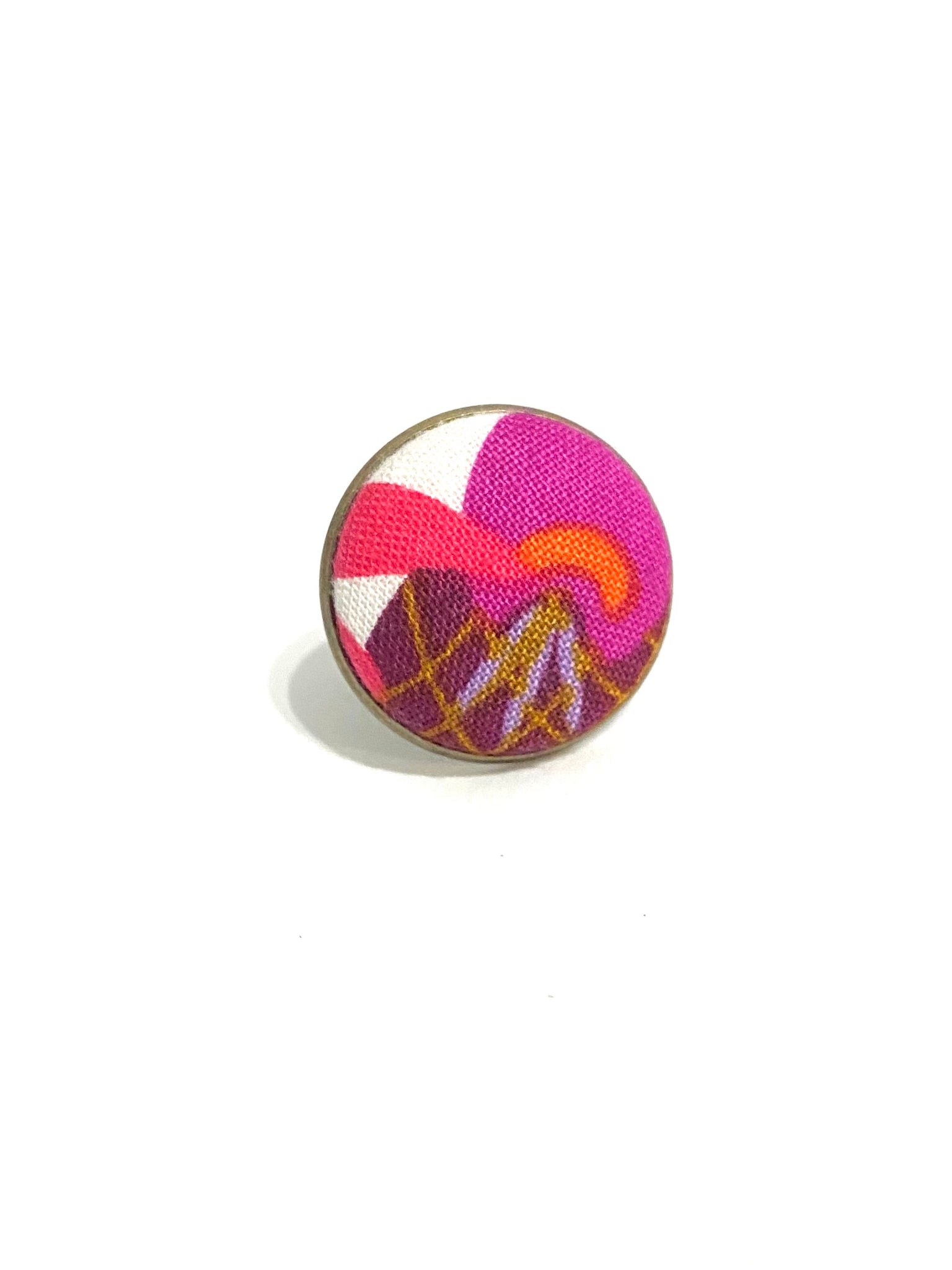 Brass Tone Ring- Plums