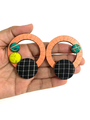 Ciclos Large Hoops- Blush- Pinks Greens Black