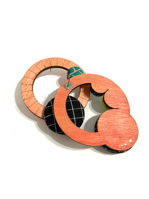 Ciclos Large Hoops- Blush- Pinks Greens Black