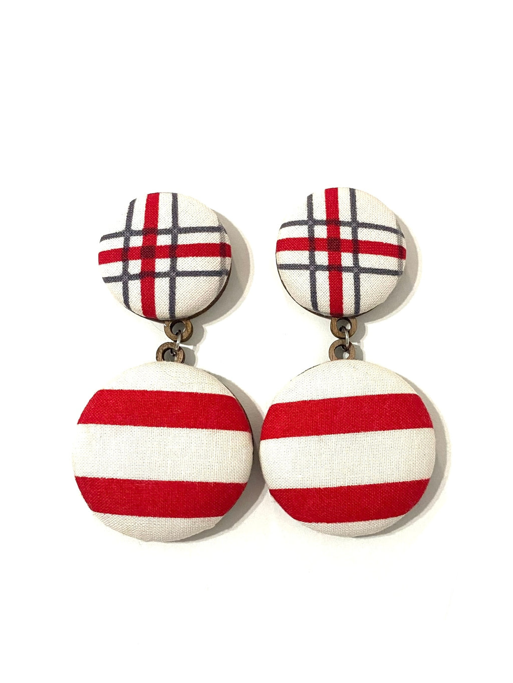 BOTÓN DE AZÚCAR - Double Earrings- Red Lines