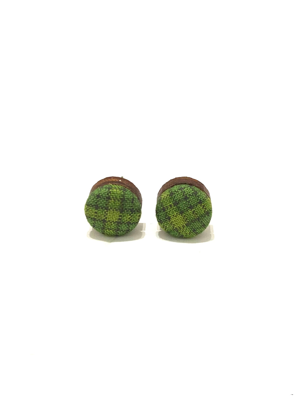Small Studs - Green Plaid
