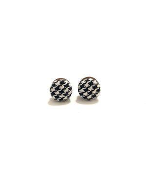 BOTÓN DE AZÚCAR - Small Studs - B&W Houndstooth