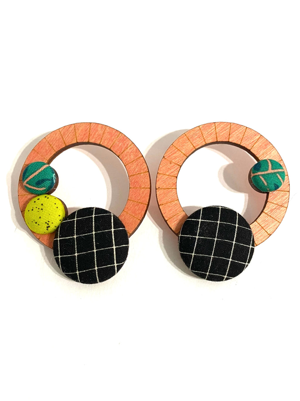 Ciclos Large Hoops- Blush- Pinks Greens Black