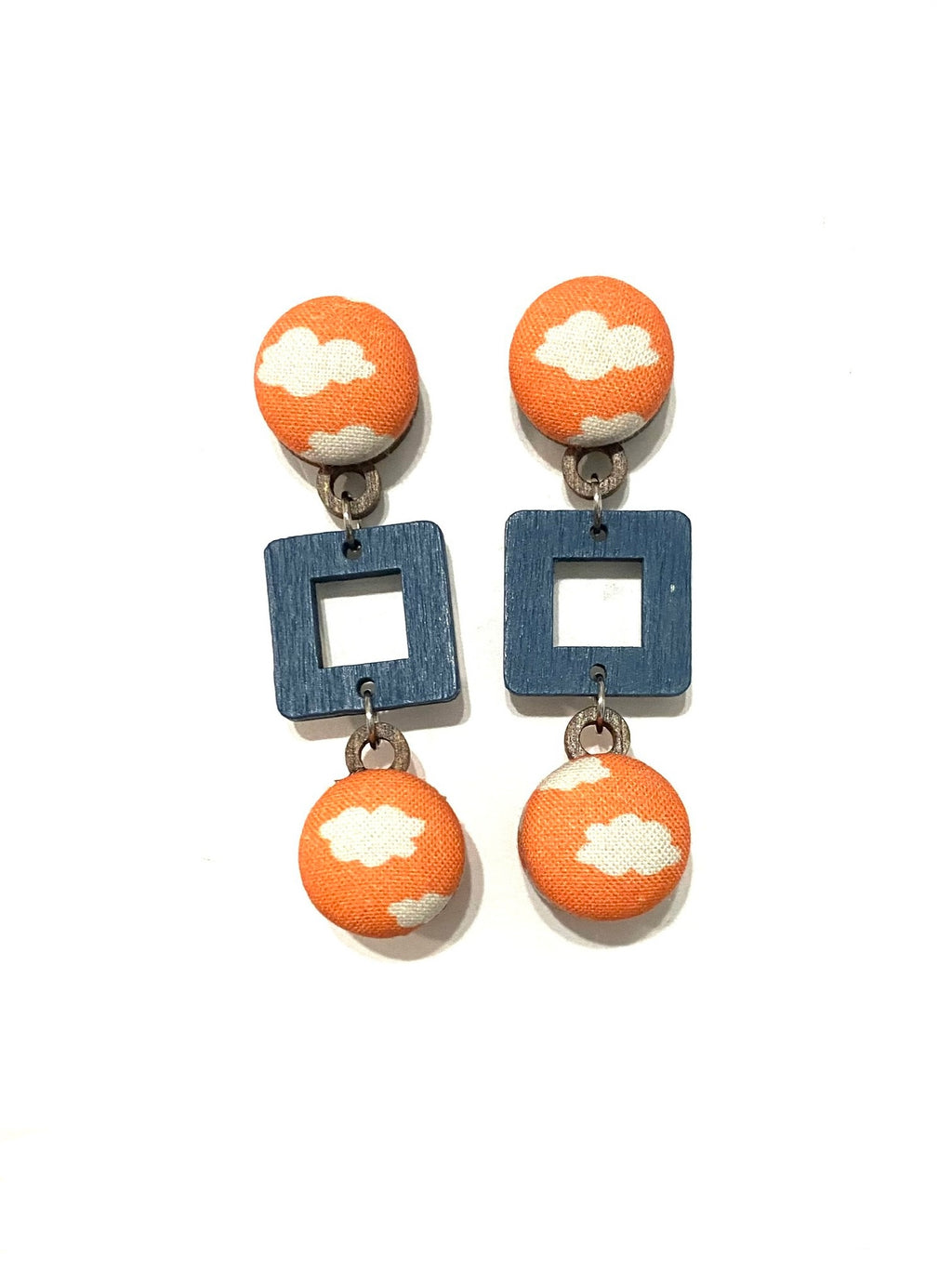 BOTÓN DE AZÚCAR - Ventana Earrings- Small- Clouds