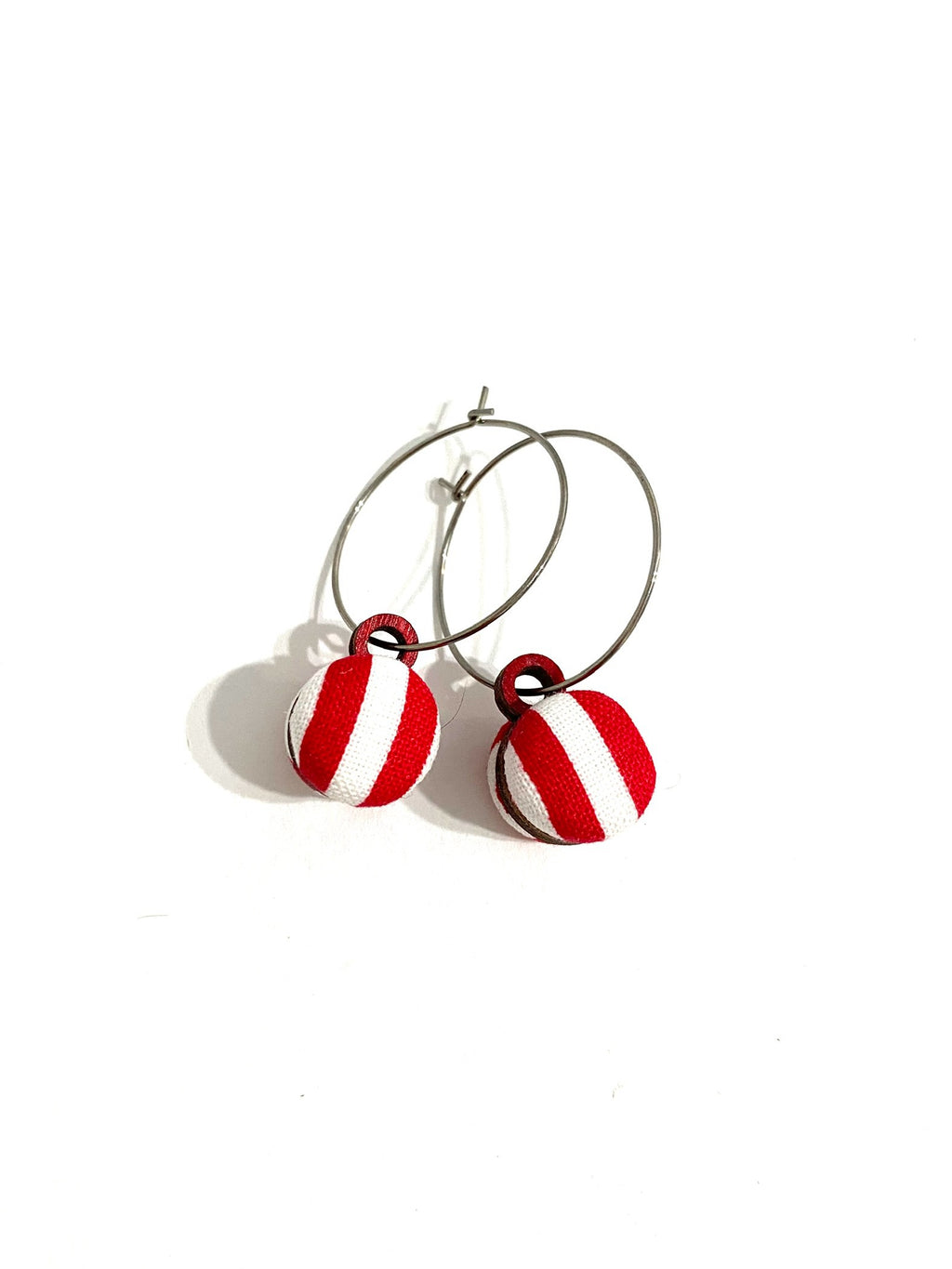 Small Everyday Hoops- Candy Cane