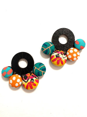 BOTÓN DE AZÚCAR - Nube Earrings- Black - Tropical