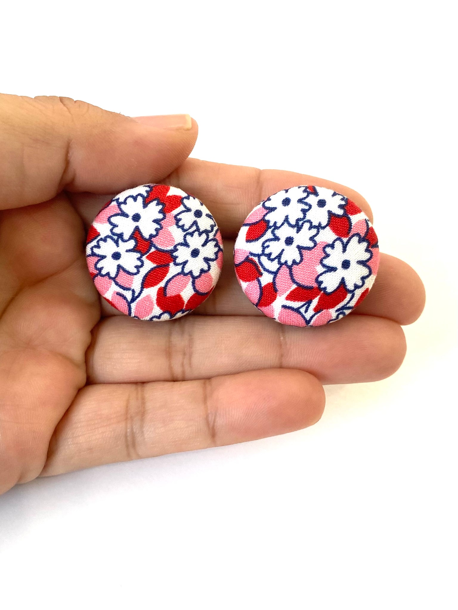 BOTÓN DE AZÚCAR - Medium Studs - Coral Flowers