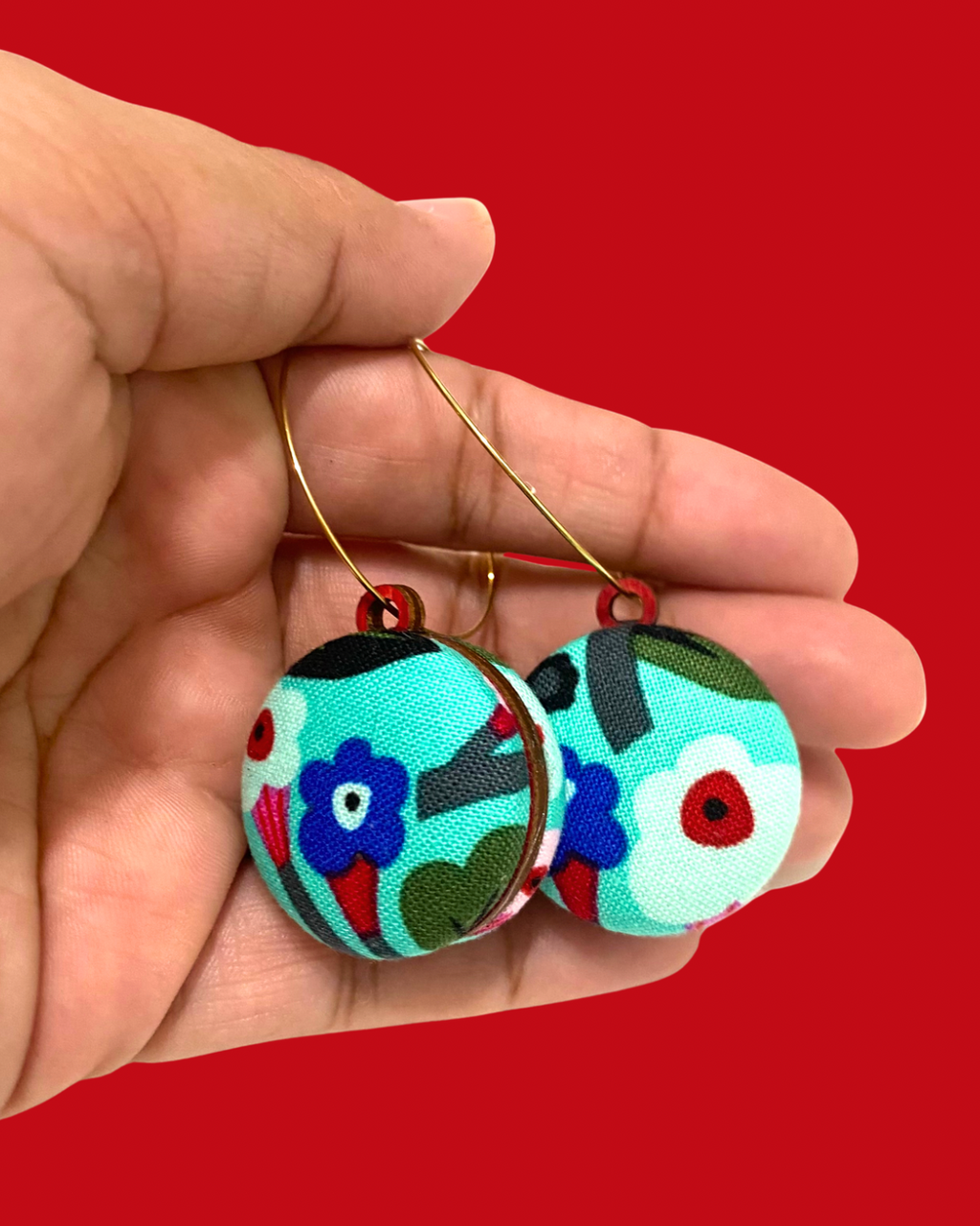 Jumbo Everyday Hoops- Blue Blooms