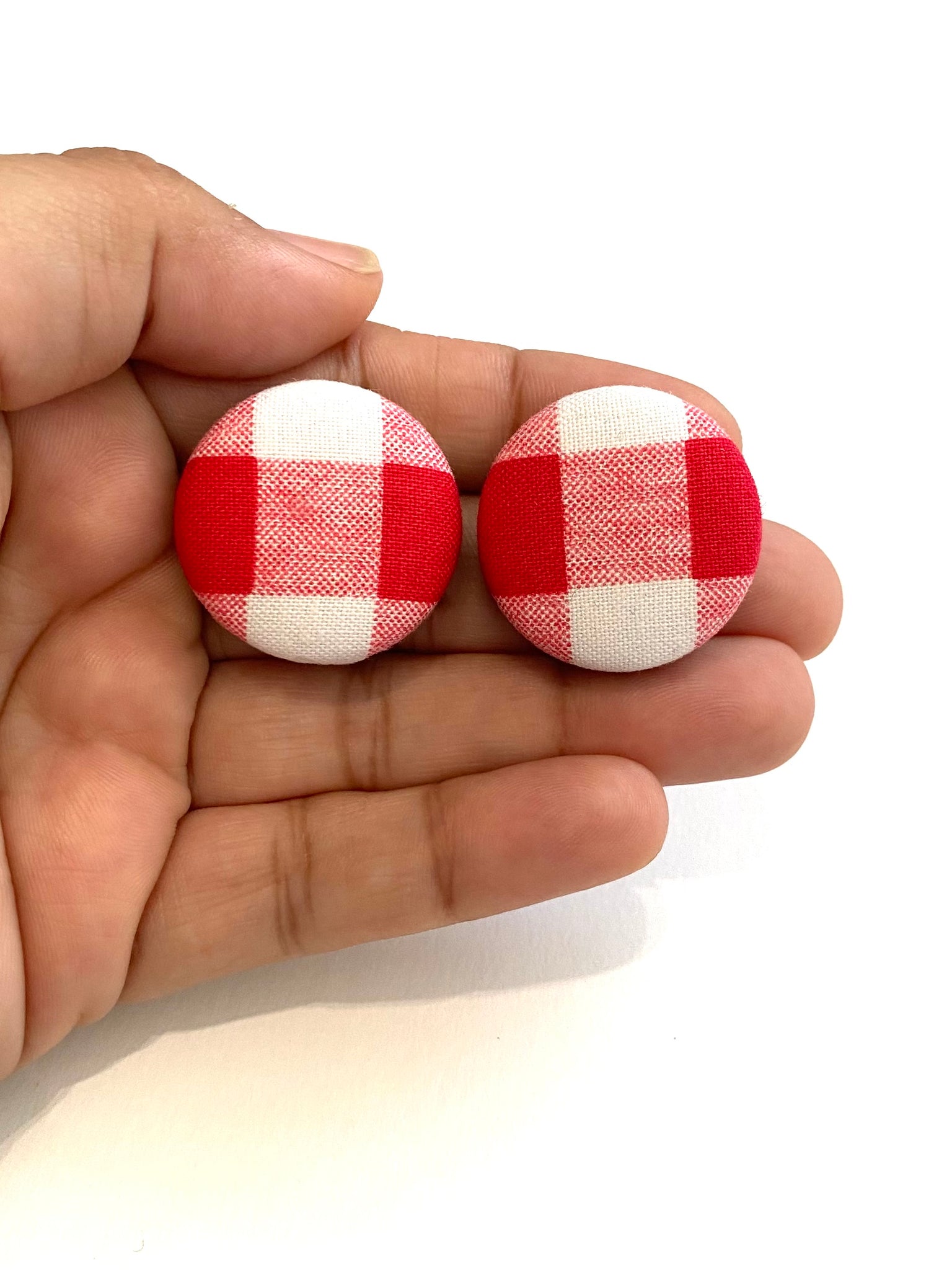 Medium Studs - Red Gingham