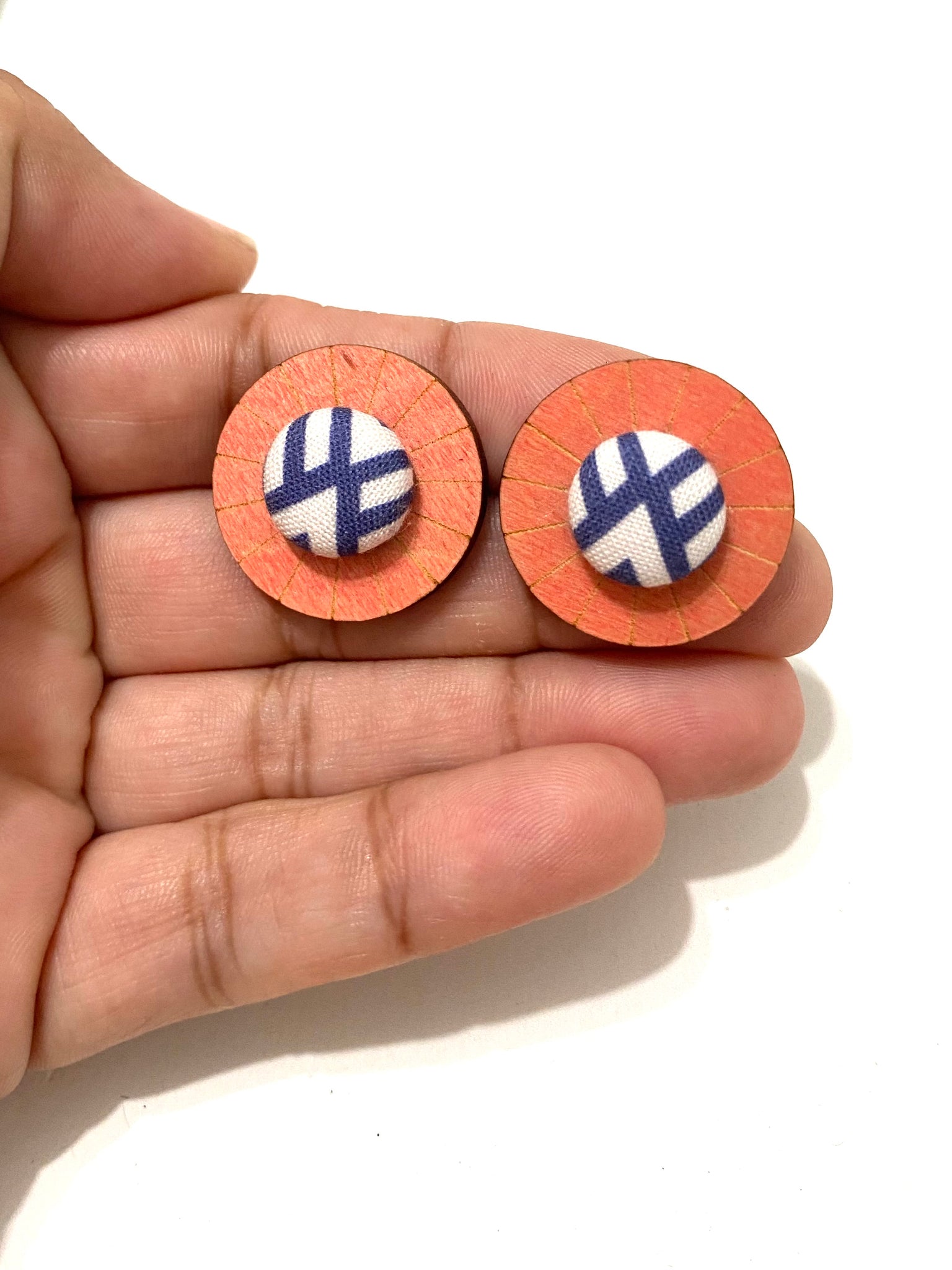 Ciclo Studs- Blush - Blue Lines