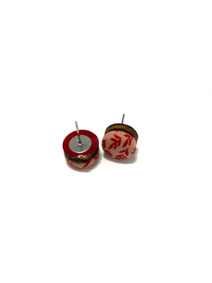 Small Studs- Burgundy Stems