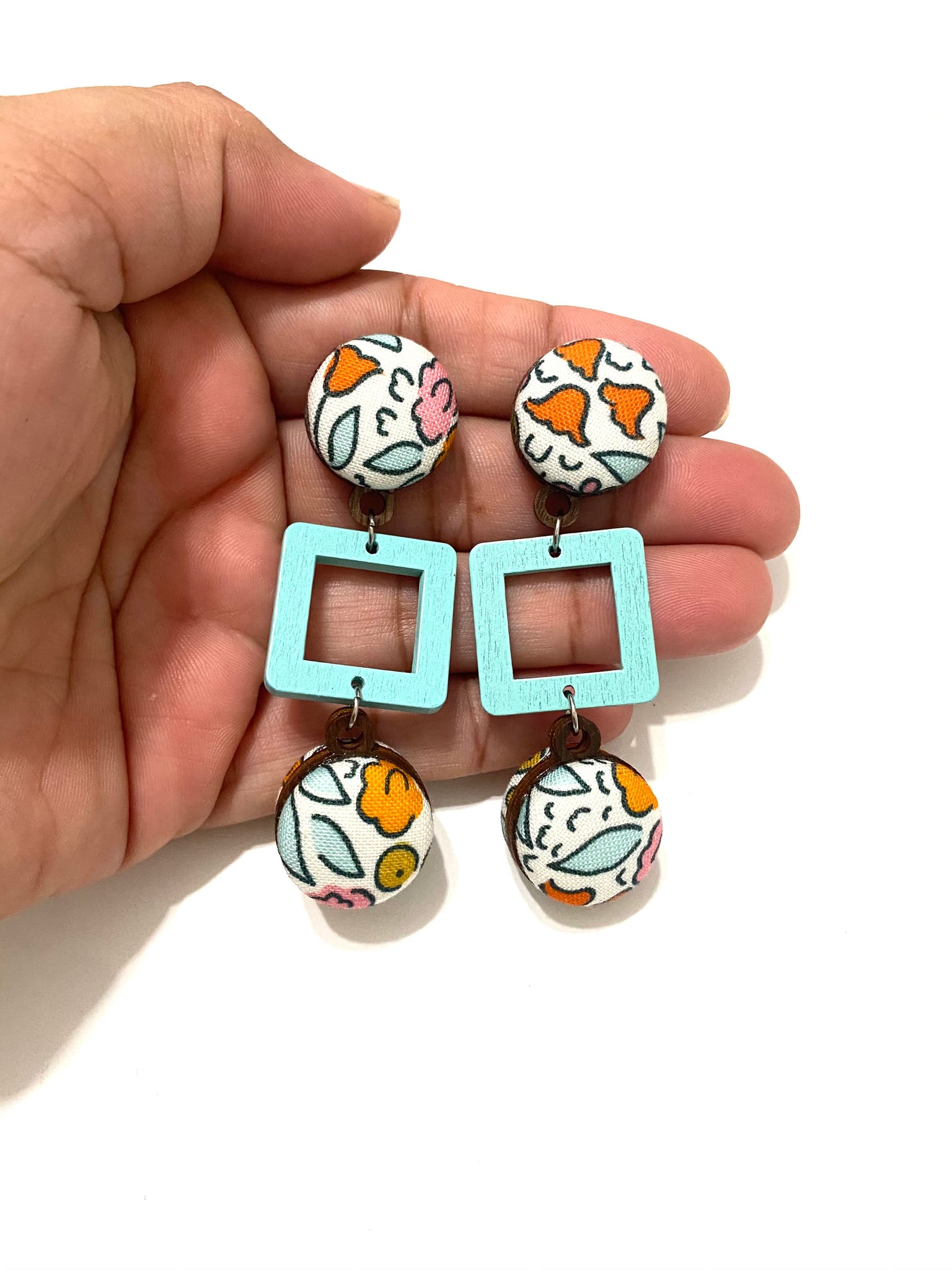 Ventana Earrings- Large- Flower Doodles