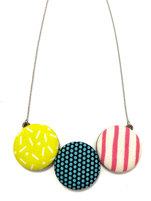 Bombón Necklace-Pills Dots Stripes