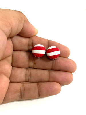 Small Studs - Red Stripes