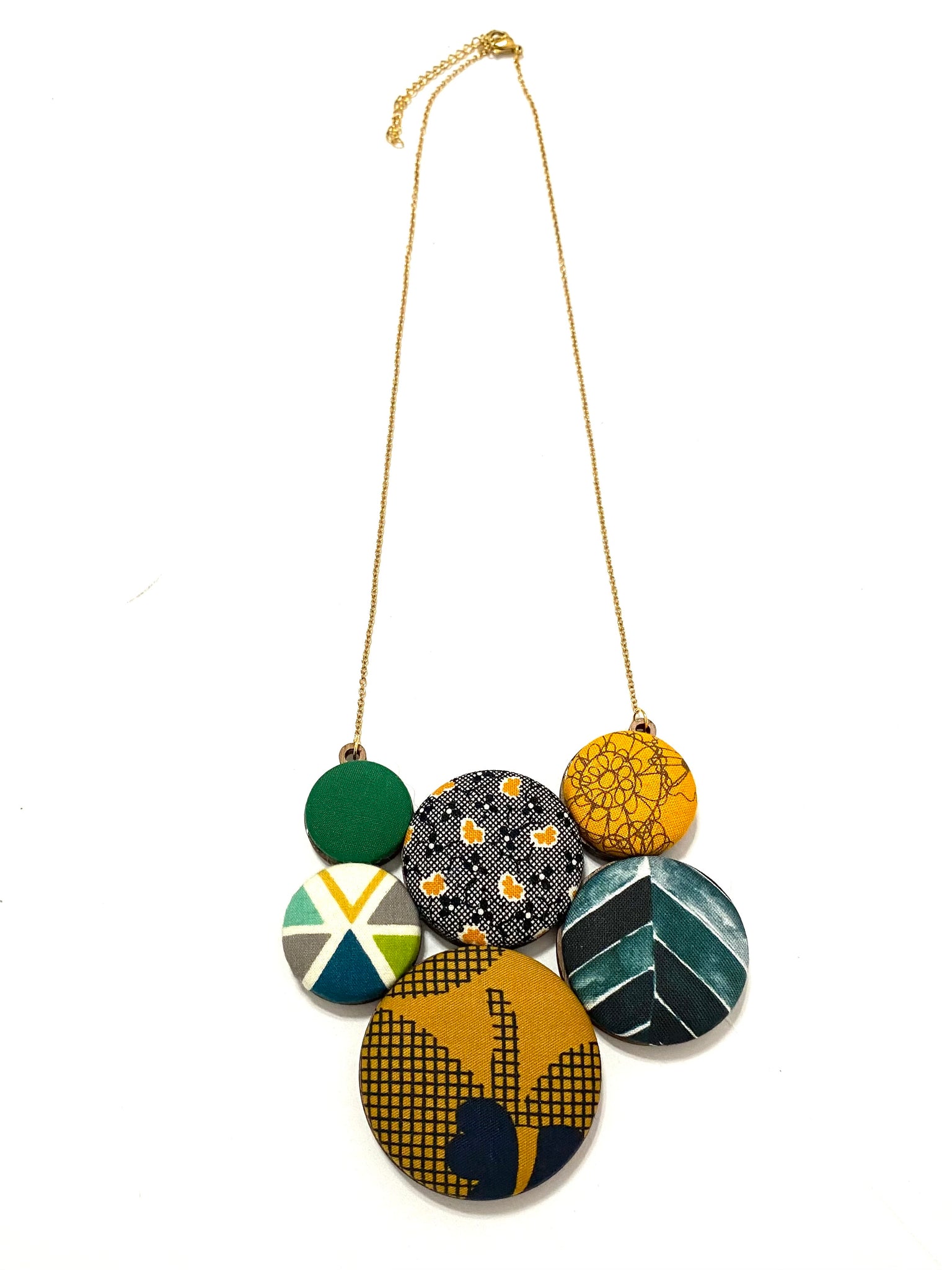 Burbuja Necklace- Mustards Green