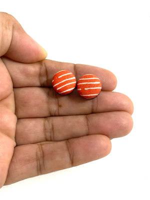 Small Studs - Lines in Red