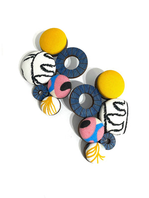 Vine Earrings- Blue- Color Doodles