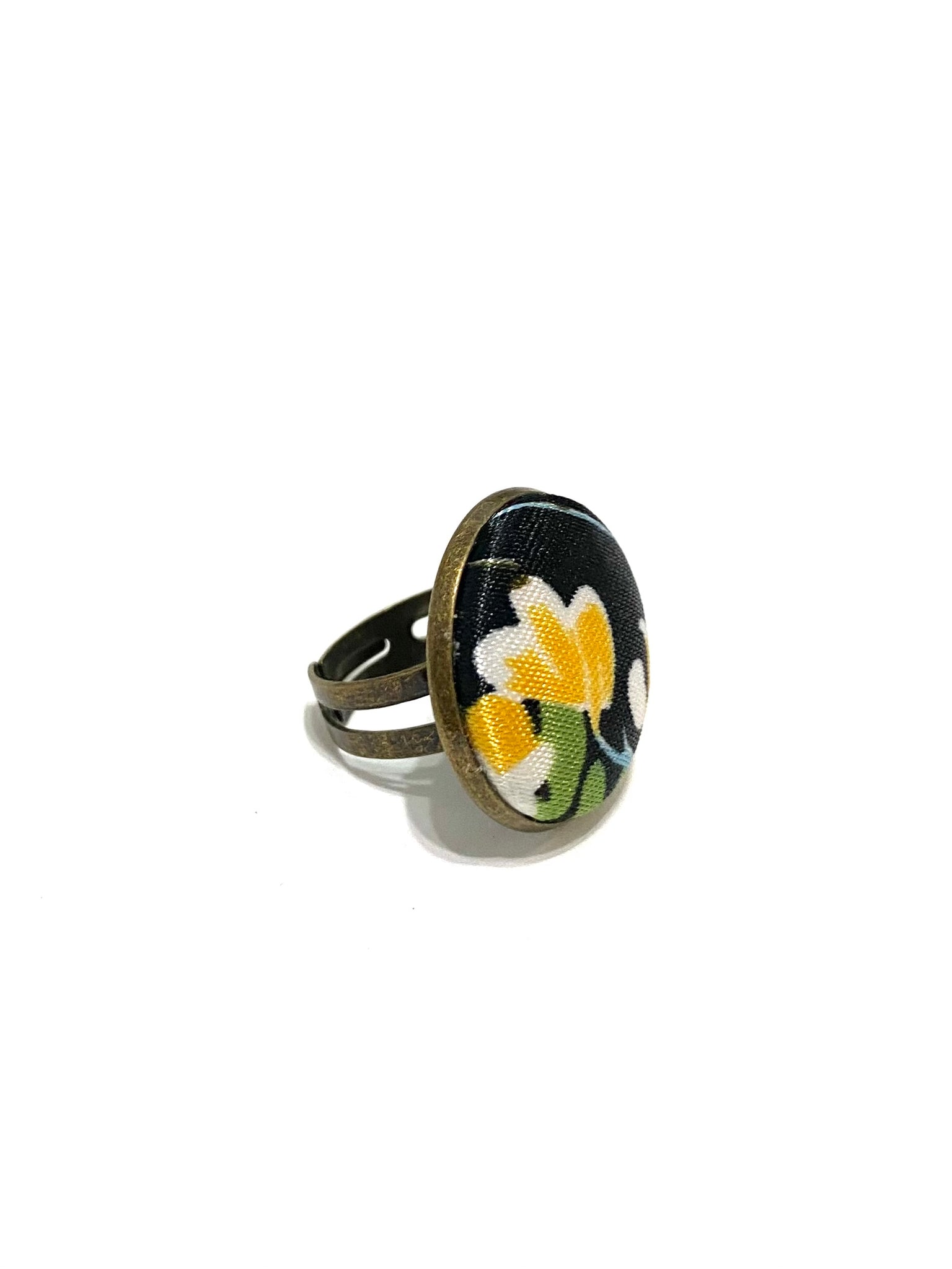 Brass Tone Ring- Satined Garden