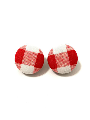 BOTÓN DE AZÚCAR - Medium Studs - Red Gingham