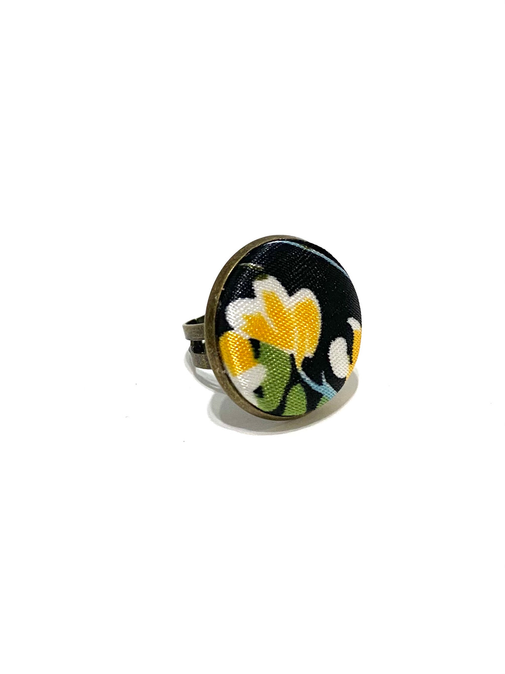 Brass Tone Ring- Satined Garden