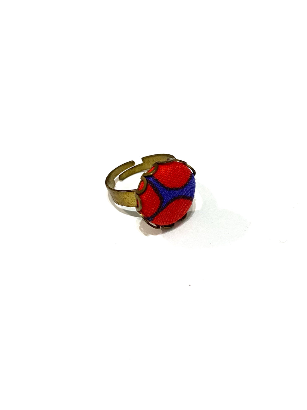 Brass Tone Ring- Purple Red