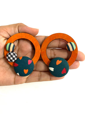 Ciclos Large Hoops- Orange- Corazones