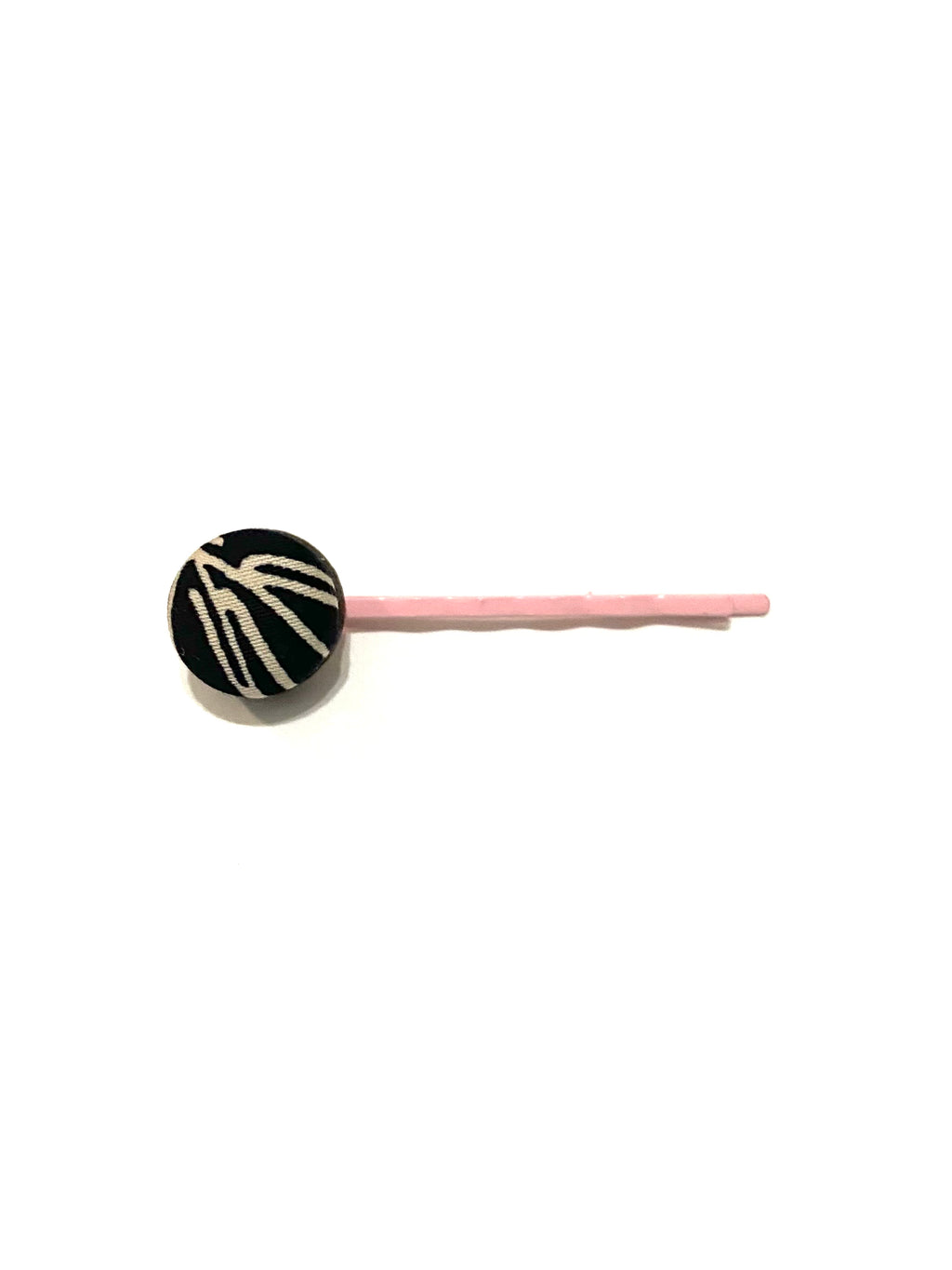 Bobby Pin- Pink - White Scribbles