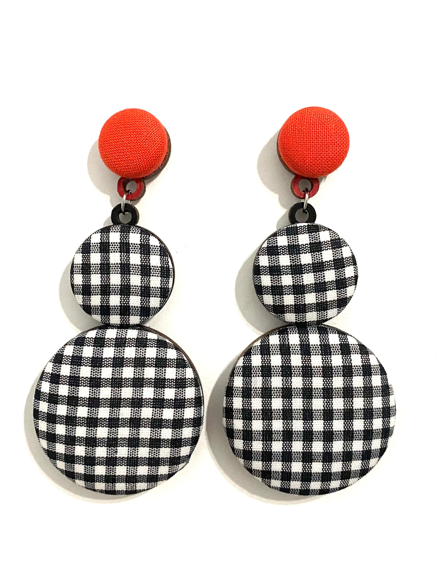 Azucar Earrings- B&W and Red