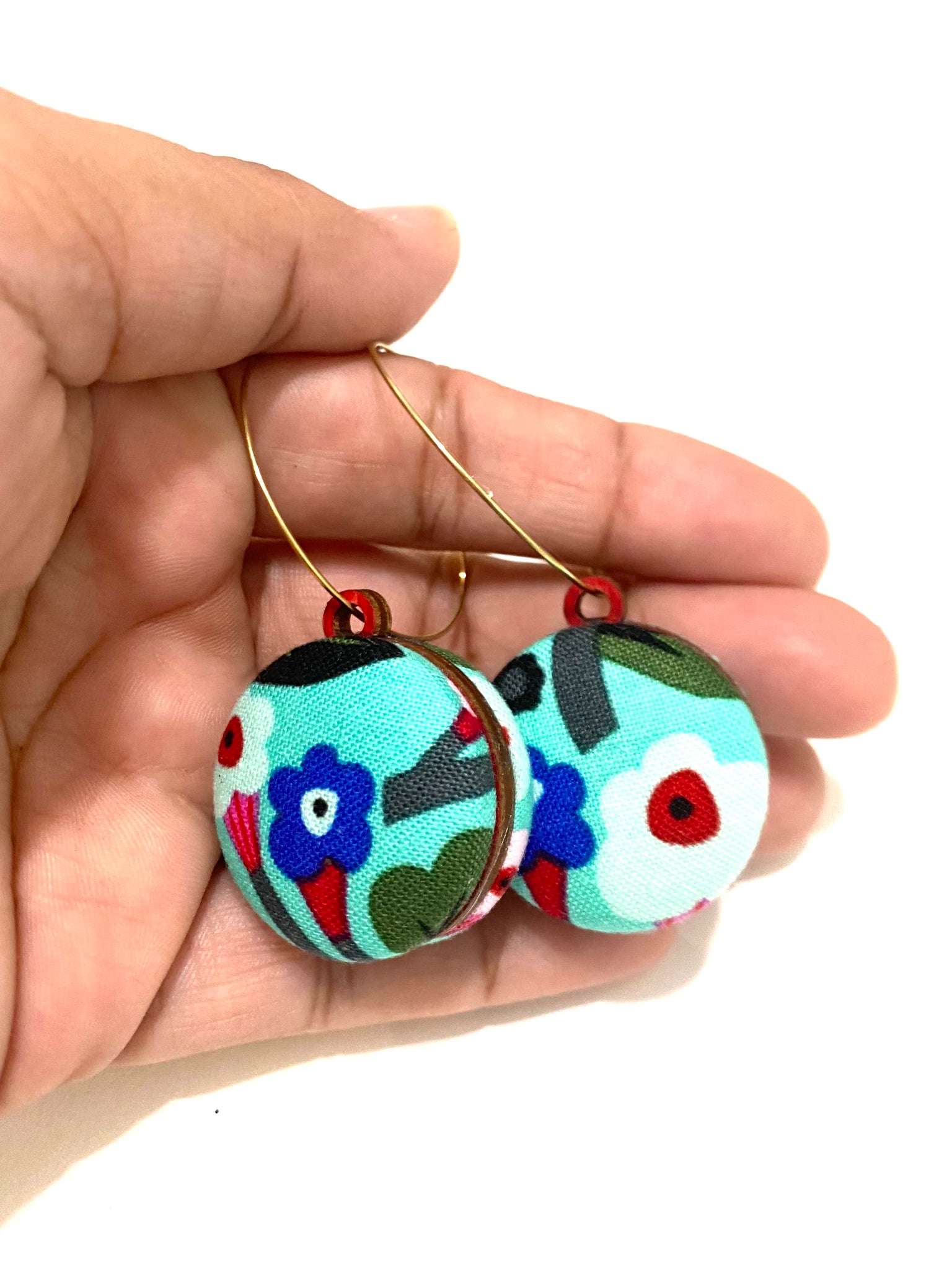 Jumbo Everyday Hoops- Blue Blooms