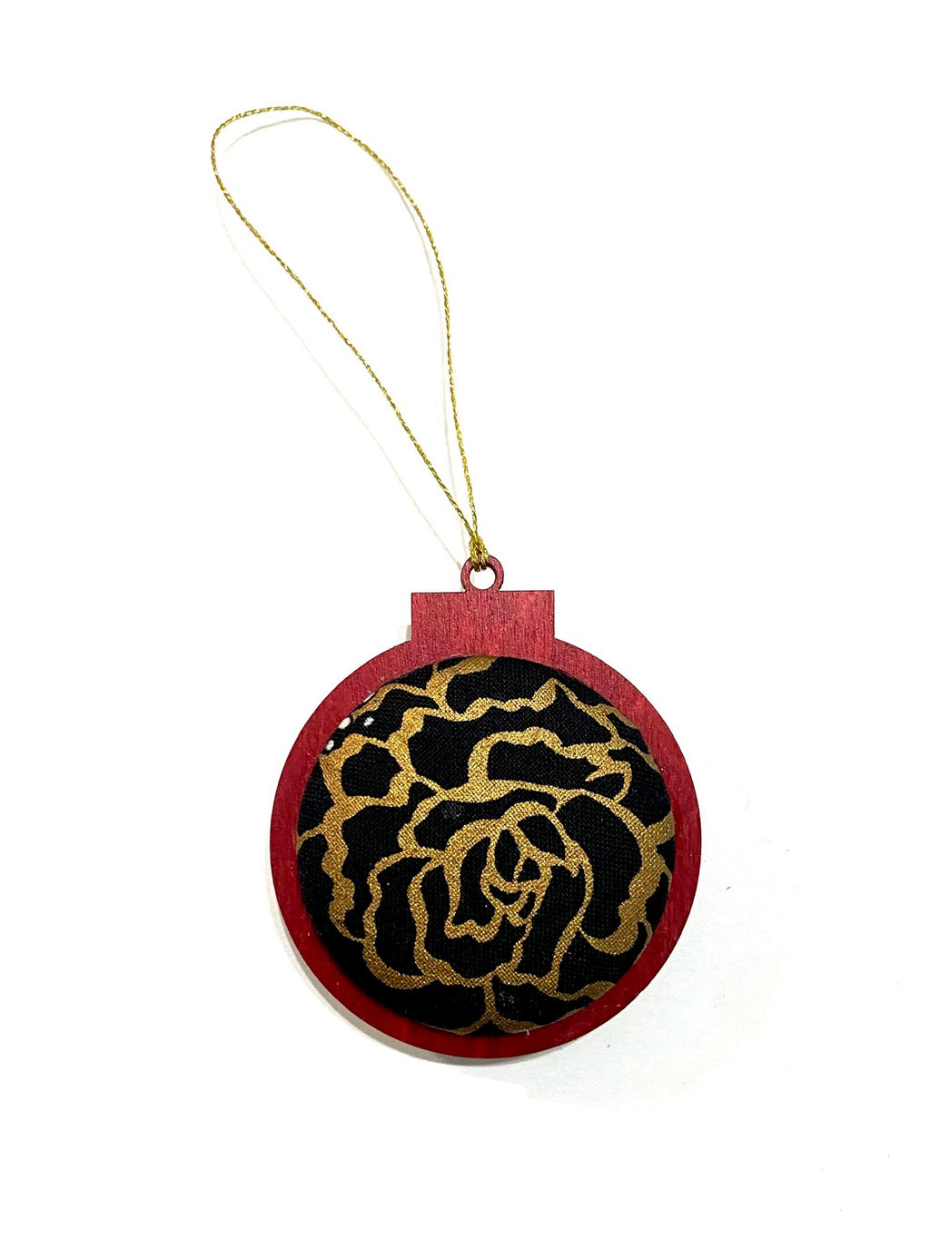 Red Wood- Metallic Gold Roses