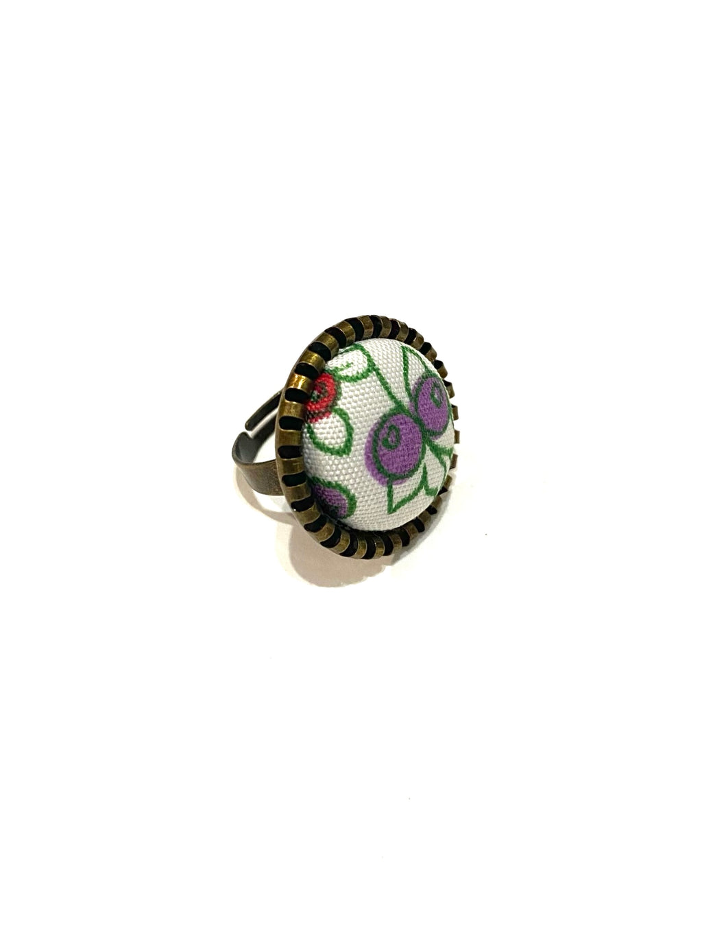 Brass Tone Ring- Berries