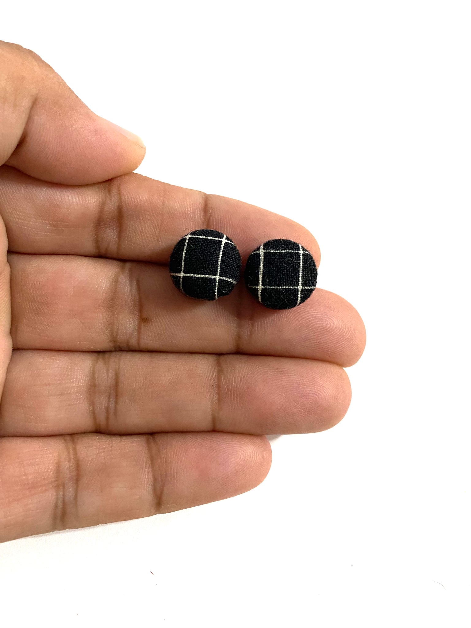 Small Studs - Black Grid
